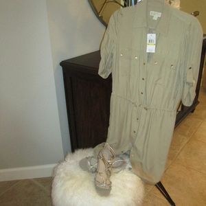 Michael Kors Khaki button down shirtdress